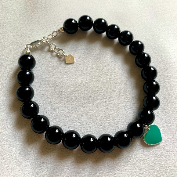 Black Onyx Bracelet with Sterling Silver Charm - Picture 3 of 4